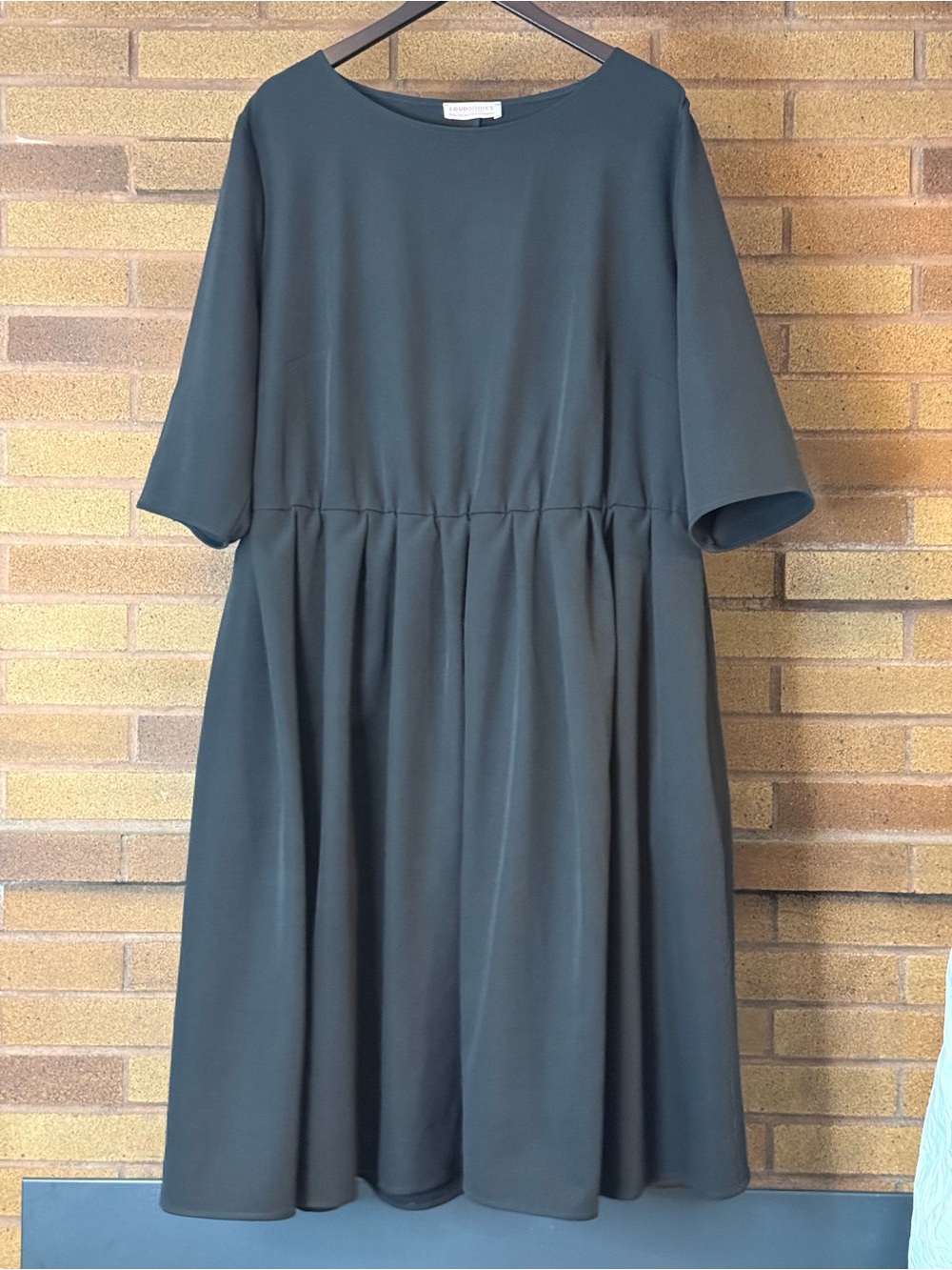 Loud Bodies Black Pleated Waist Dress with pockets